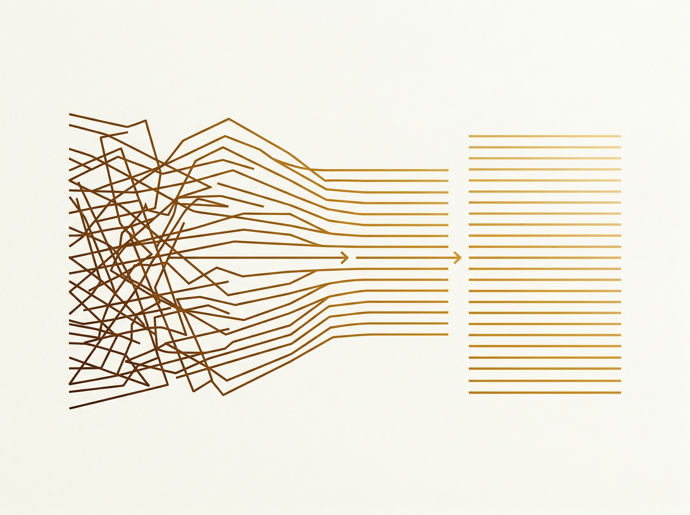 Karmaşıklıktan düzene geçiş görseli